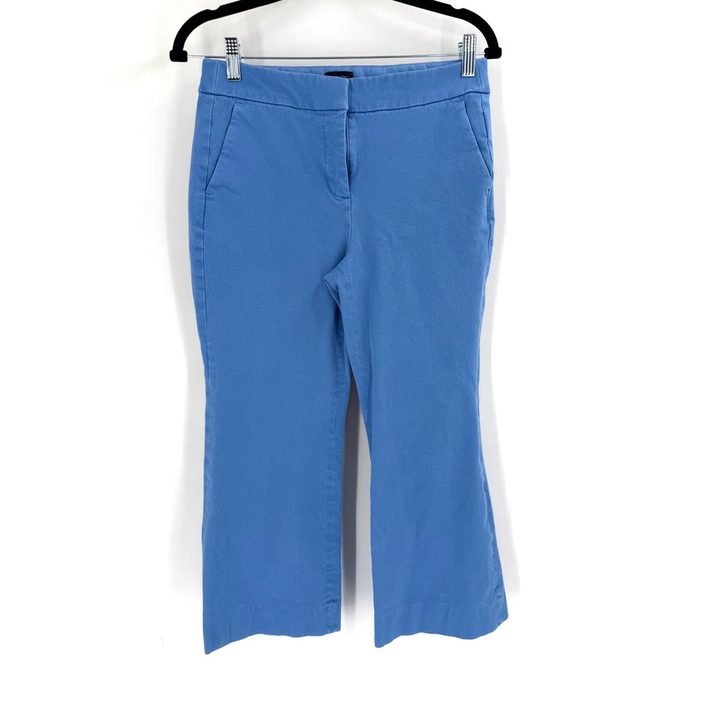J.Crew Kelsey Pant Women 6P Blue Cropped Wide Leg BG358 Preppy Coastal - Picture 2 of 12